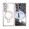 Magnetic Ring Stand Plating Case For Samsung Galaxy S26 Ultra S25 Edge S24 FE Plus Luxury Lens Protector Clear Back Shockproof Soft Silicone Cover