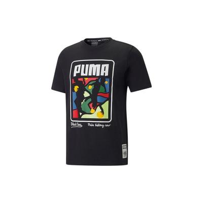 Harlem T-Shirt Logo Bunter Aufdruck Rundhalsausschnitt Kurzarm T-Shirt Herren Oberteile Schwarz 534494-01