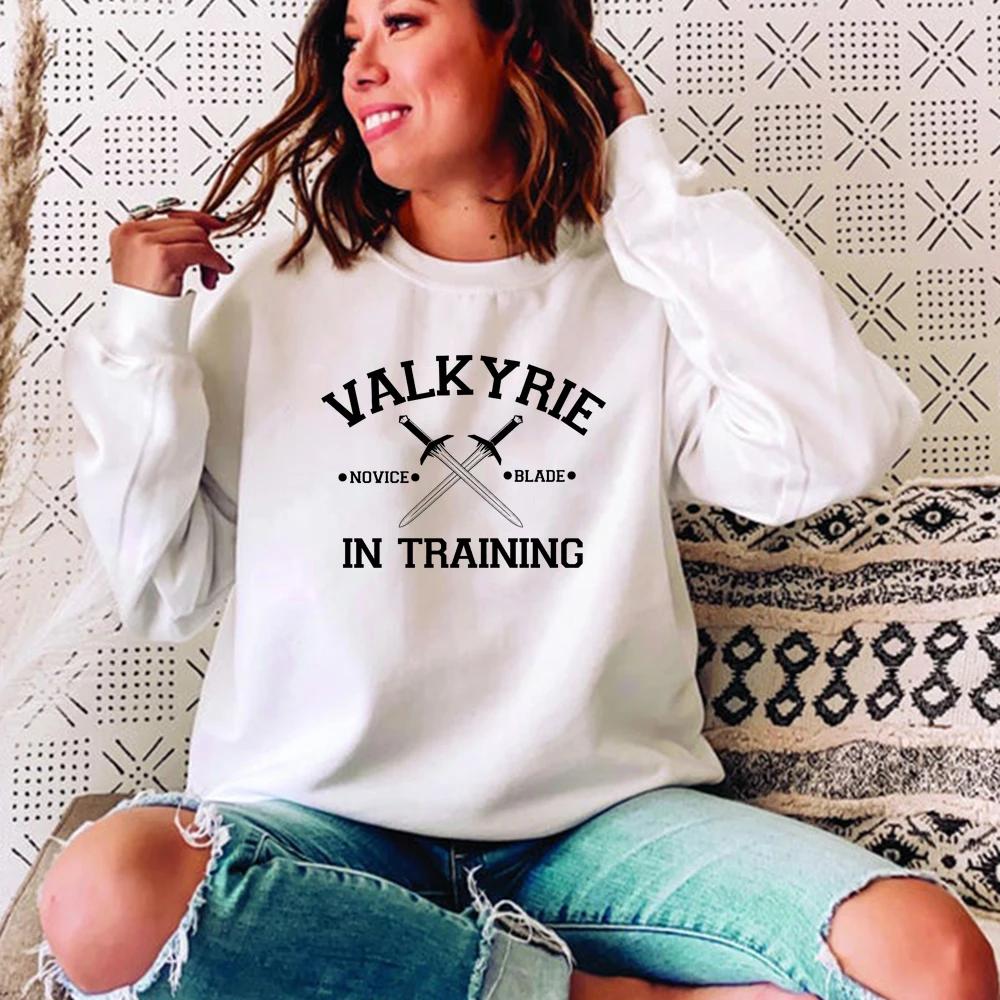 Valkyrie In Training Sweatshirt Sarah J Maas Sweatshirts ACOTAR Hoodie Night Court Boknördig Gåva Unisex Långärmade Pullovers Toppar