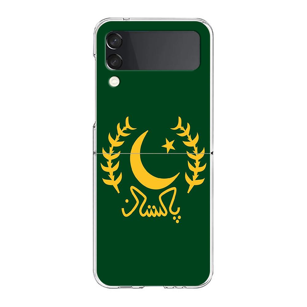 

Pakistan Flag Phone Case For Samsung Galaxy Z Flip 3 4 5 Hard Folding Clear PC Bumper For Samsung Z Flip 6 Cover Samsung Z Flip 6