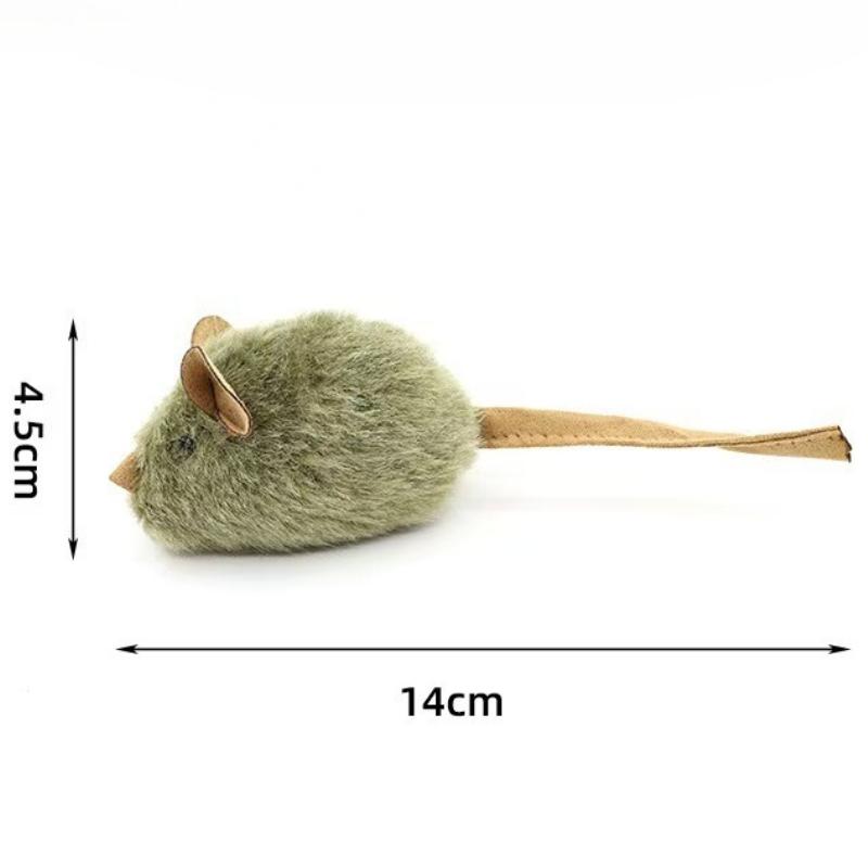 Cat Chew Plush Mouse Toy Interactive Squeaky Imitation Mouse Bite Resistant Kitten Toy Teeth Cleaning Cat Toy Accessories