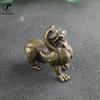 Vintage Brass Lion Miniatures Figurines Ornament Antique Pure Copper Animal Tea Pets Table Desktop Decorations Crafts Accessory