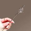 Moderner Haarstab Tinte Blume Metall Quaste Haarnadel Gabeln für Frauen Schwarze Perlen Fransen Haarspange Neu Chinesisch Hanfu Haarschmuck