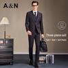 Antonio Men's Light Luxury Business Formal Three-Piece Suit