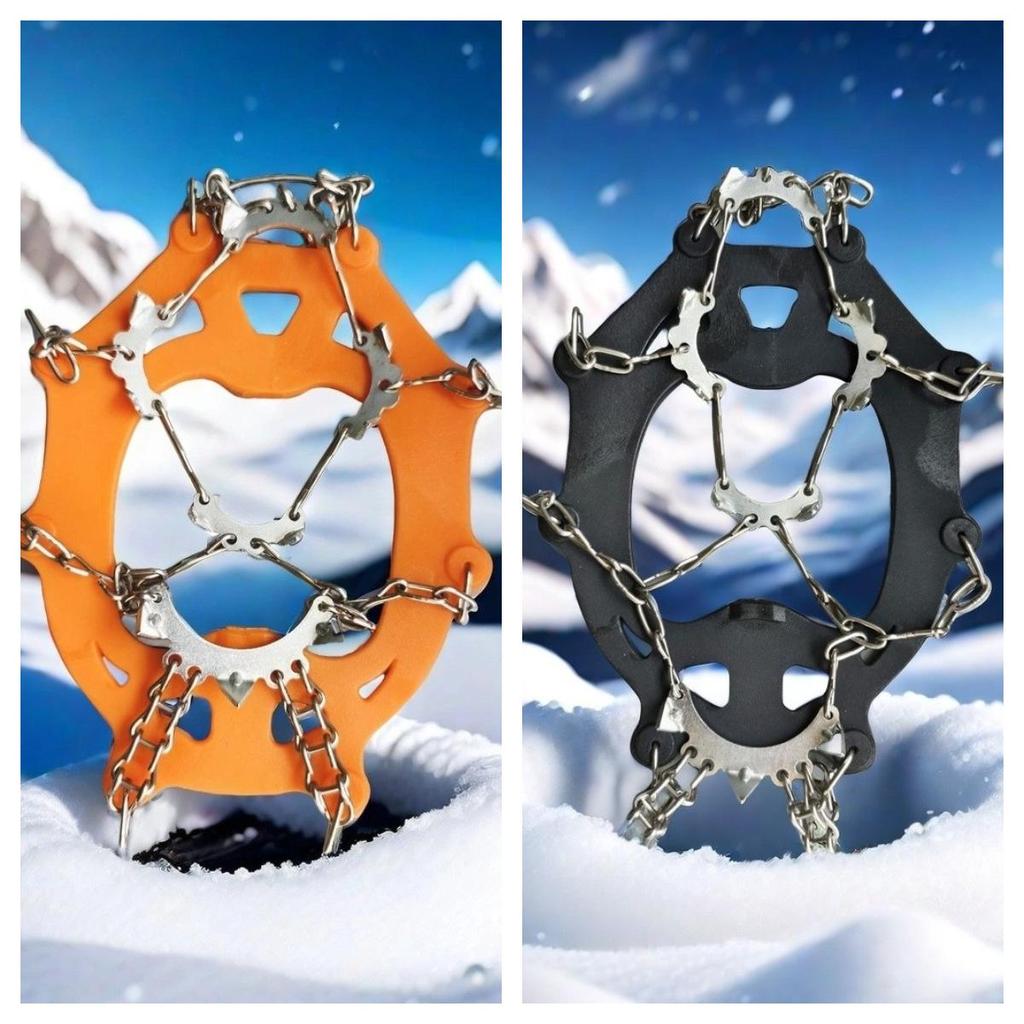 Crampones de Hielo de Acero Inoxidable de 8/10 Dientes para Exteriores: Cubiertas antideslizantes para raquetas de nieve para escalada y senderismo