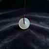 Ice Translucent White Chalcedony Ping An Kou Pendant Necklace for Men and Women