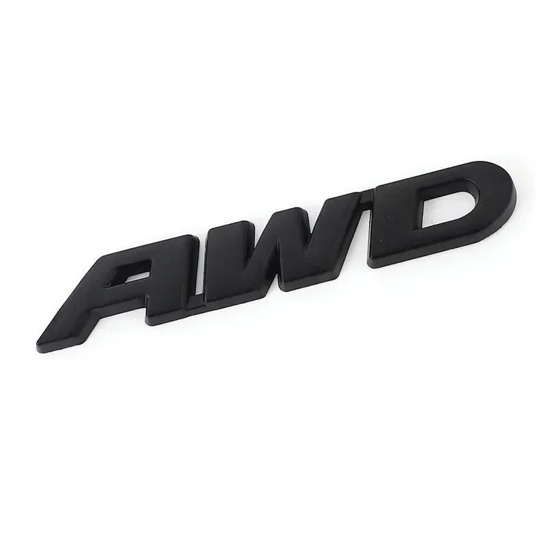 3D Metal AWD Letters Rear Trunk Fender Emblem Badge Sticker Decals For Honda CRV HRV Highlander Car Styling Accessories GI7