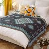 Reversible Blanket, Geometric Pattern, Beige Blanket, Sofa Throw