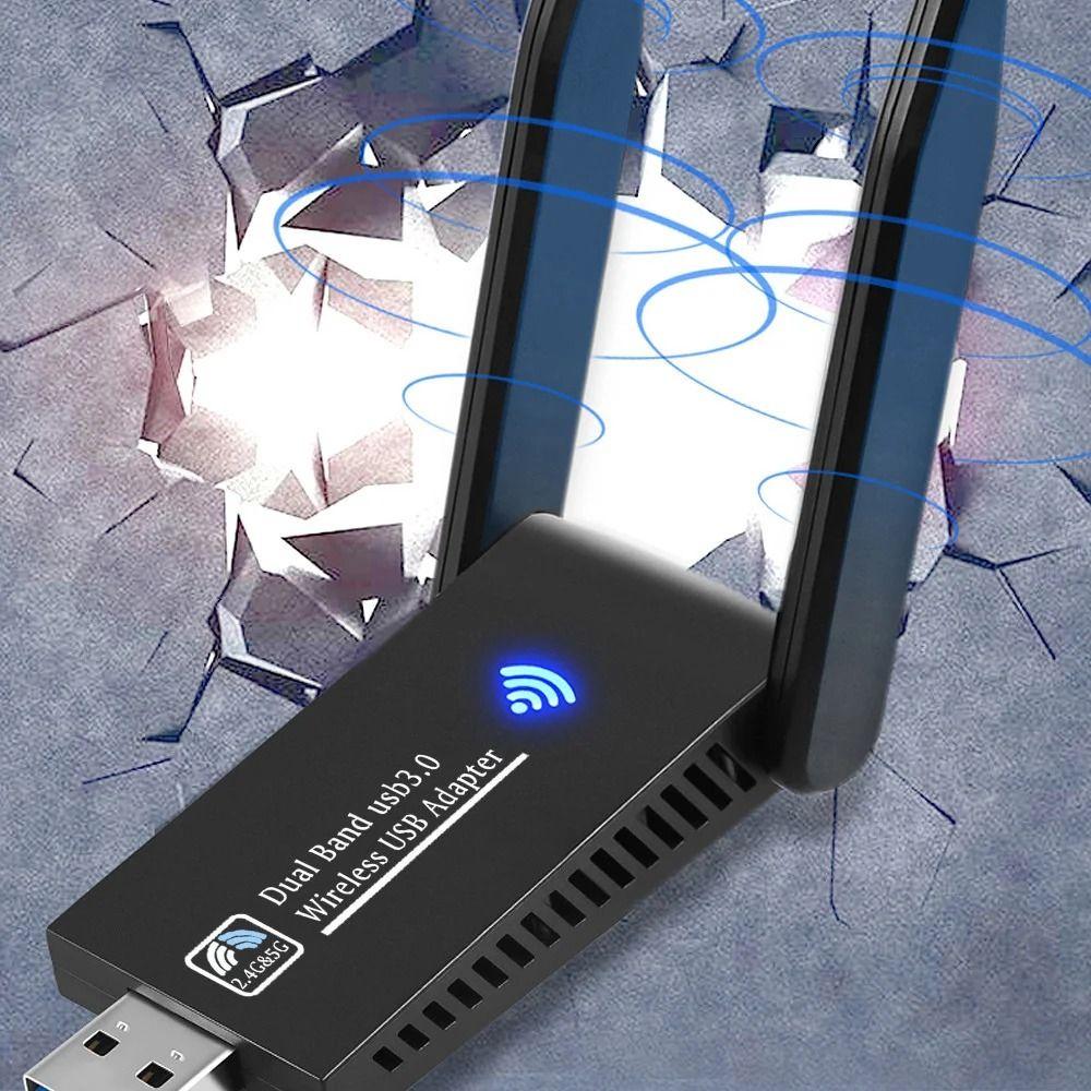 2.4G/5Ghz 1300Mbps WiFi Dongle Dual Band Wireless Network Card  For Computer/PC/Tablet