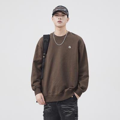 Heavy Fun Embroidered Pullover Without Hat Sweater Men'S Season Simple Casual Crew Neck Long-Sleeved Top