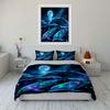 Neon Dolphins Under Moonlight Bedding Set For Kids Luxury Gift 3Pcs Digital Print Comforter Set Soft Comfortable Breathable