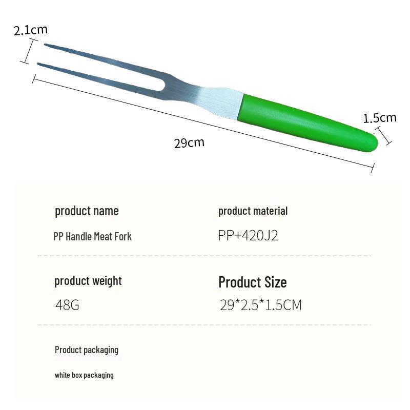 Extended Stainless Steel BBQ Fork for Outdoor Picnic and Family Cooking - Thickened for Beef and Lamb