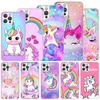 Pink Unicorn Rainbow Soft Case For iPhone 16 17 Air 16E 15 Plus 11 12 13 Mini 14 Pro Max Phone Cover Apple 7 8 SE Coque Funda 16