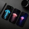 Rosa Quallen-Träne Handyhülle Für iPhone 17pro, 16,15,14,13,12,11 X XR Plus,Andere Weiche Schwarze Hülle