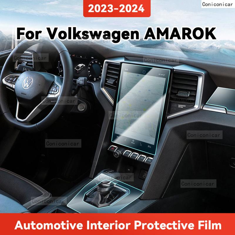 TPU For Volkswagen AMAROK  2024 Transparent Protective TPU Film Car Interior Central Control Navigation Panel Accessories