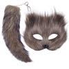 Furry Half-Face Fox Mask for Halloween Carnival Parties Realistic Animal Mask Cosplay Performances Unique Costume Accessory