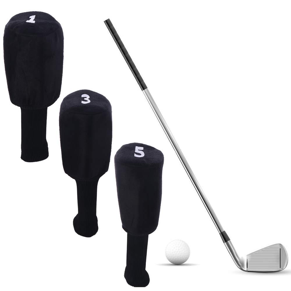 Tkanina Puszysta Pokrowce na Główki Kijów Golfowych Długa Szyjka Pokrowce na Główki Drewnianych Ochraniacz na Kij Golfowy Sporty Zewnętrzne