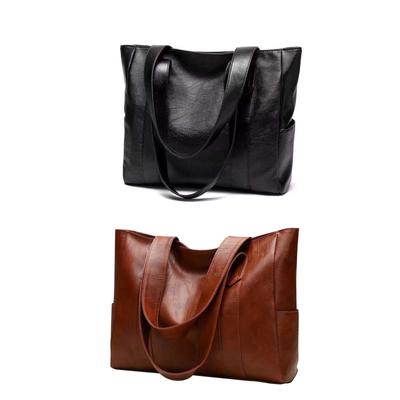 Women's Large Capacity Tote Bag Single Shoulder Handbag Soft Leather Bag