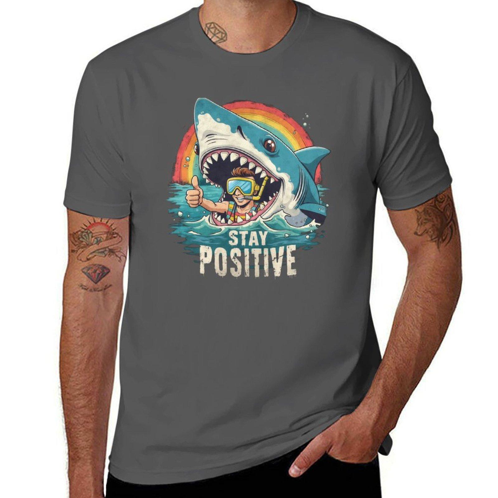 

Funny Stay Positive T-Shirt t shirts for man pack cotton cotton t shirts high quality T-Shirt 4XL