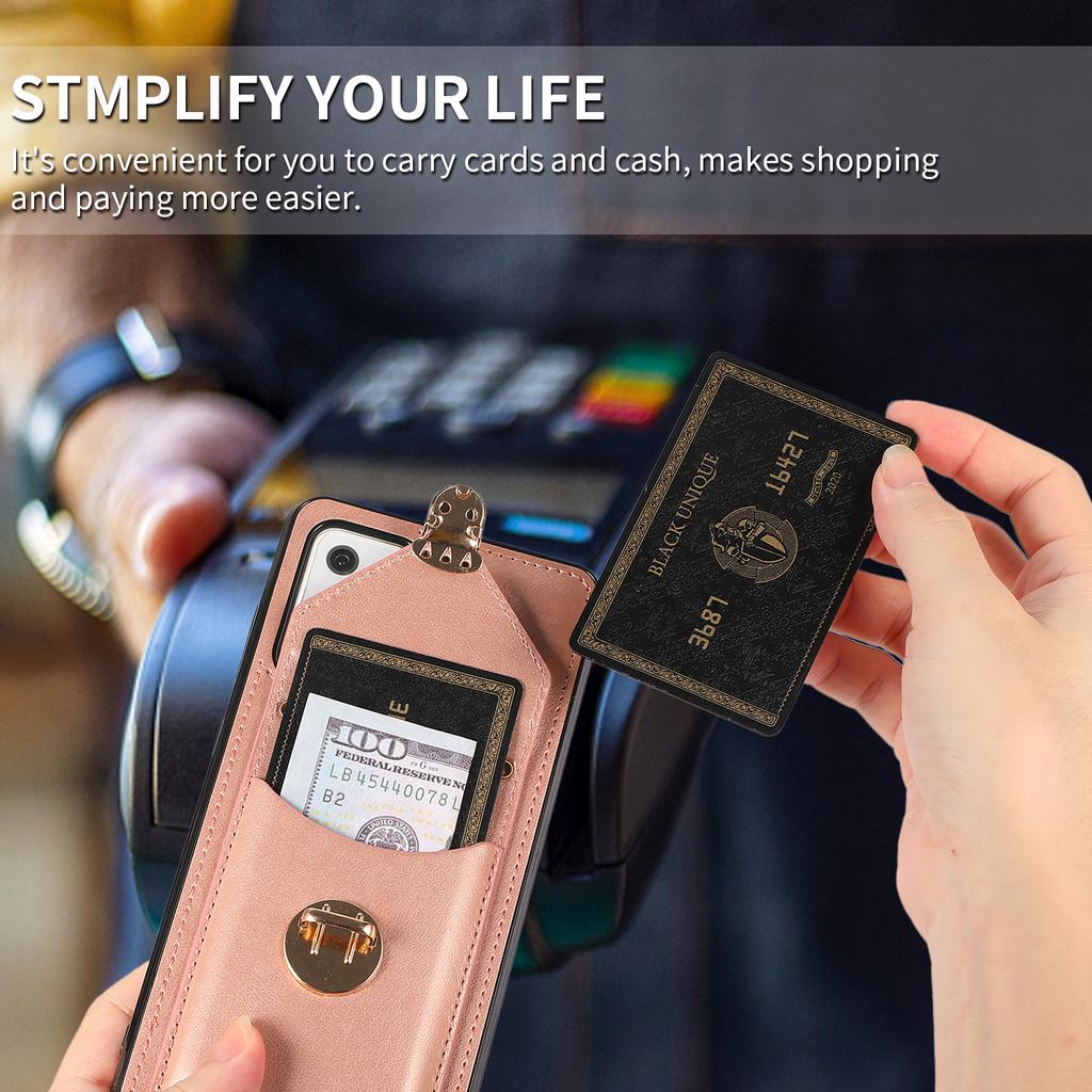 For Samsung Galaxy A53 5G Card Holder Anti-drop Shell PU Leather+TPU Back Case Kickstand Phone Cover