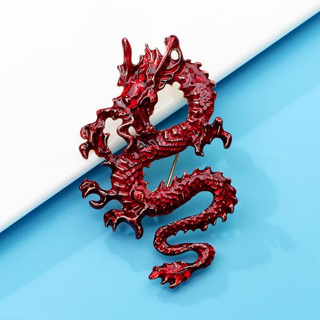 

Винтажная классическая эмалированная брошь с китайским драконом для мужчин, ювелирные изделия, вечерние свадебные подарки, модная брошь из сплава унисекс, булавки