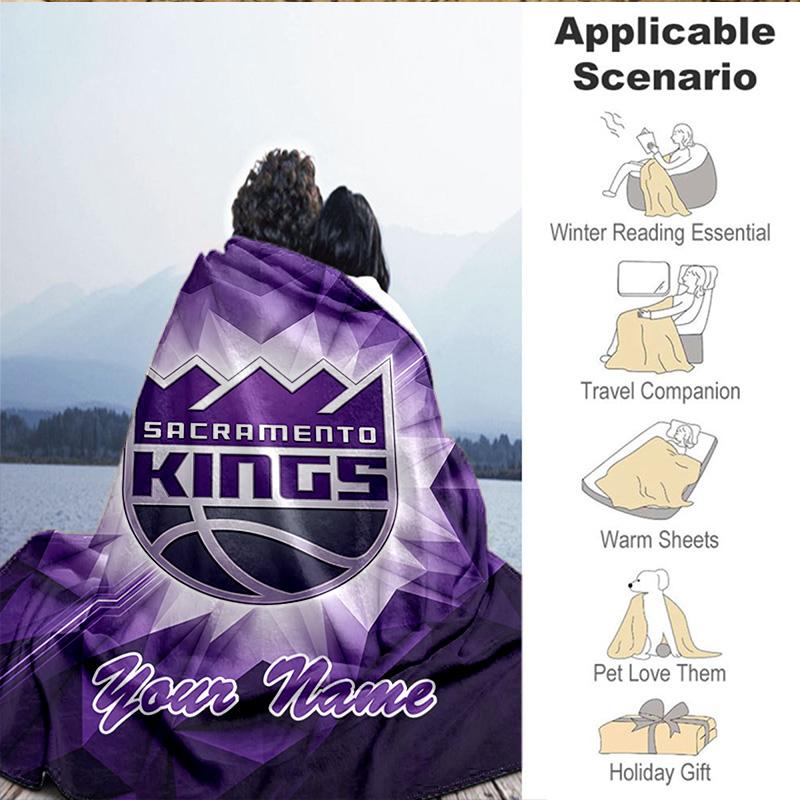 Custom Name Blanket Kings Basketball Team Logo Blanket Bedding Blanket for Travel, Camping, Living Rooms, Offices, Sofas, Fan Christmas gift