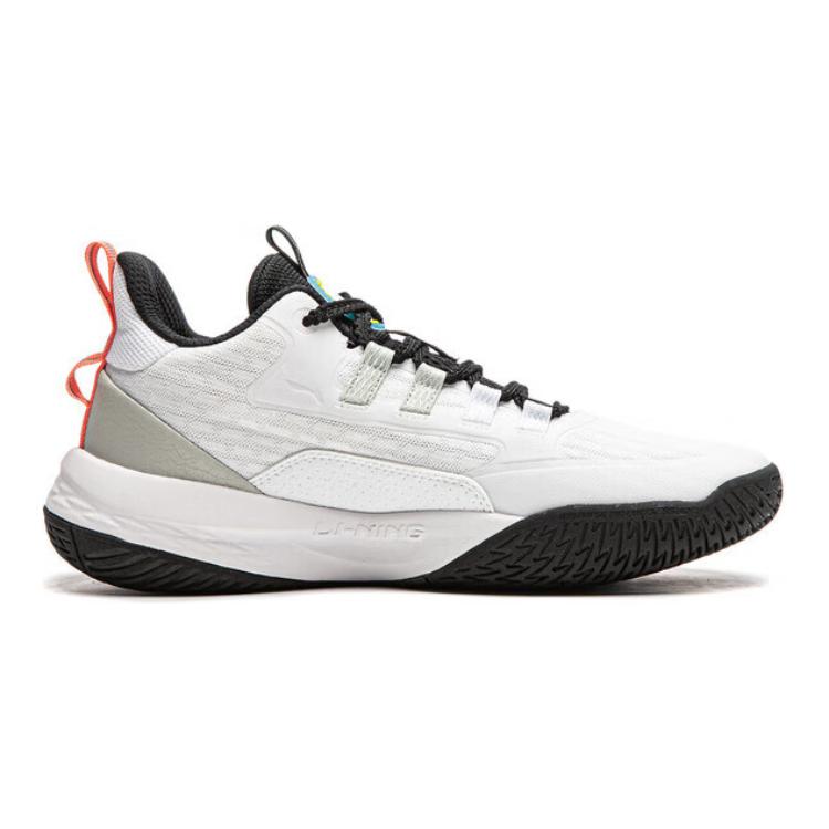 Li Ning Kinder Long Fist V3 Vielseitige Einfache Rebound Low Top Basketballschuhe Kinder Sneaker Weiß YKBU066-3