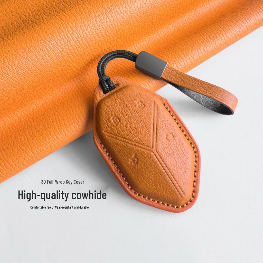 2026 Fangchengbao Tie 7/3 Leather Key Cover for Leopard 8/5 Car Key Modification