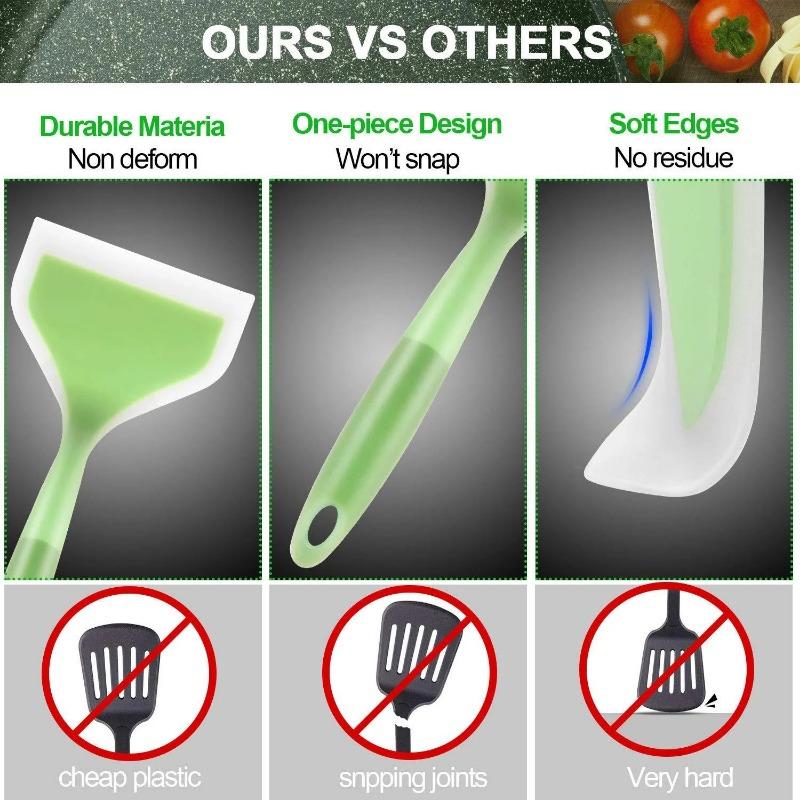 Silicone Wrapped Spatula, Durable Heat-Resistant Silicone Spatula, Pancakes Shovel Non-Stick Heat-Resistant Wide Flat Turner