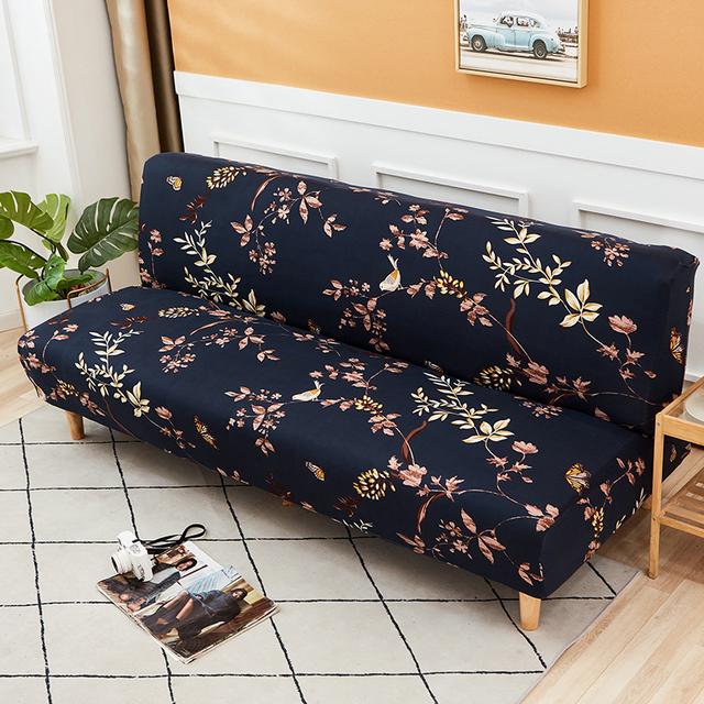 Folding Sofa Furniture Bed Cover Sofa Protective Covers Spandex Stretch Elastic Material Double Chair Cover Slipcovers Living Space Geometric Print