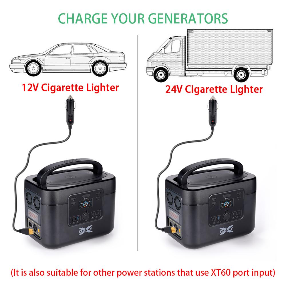 12V 24V Universal Car Cigarette Lighter to XT60 Charging Cable 1.5M 14AWG/16AWG Charging Cable Female Plug For Battery Power
