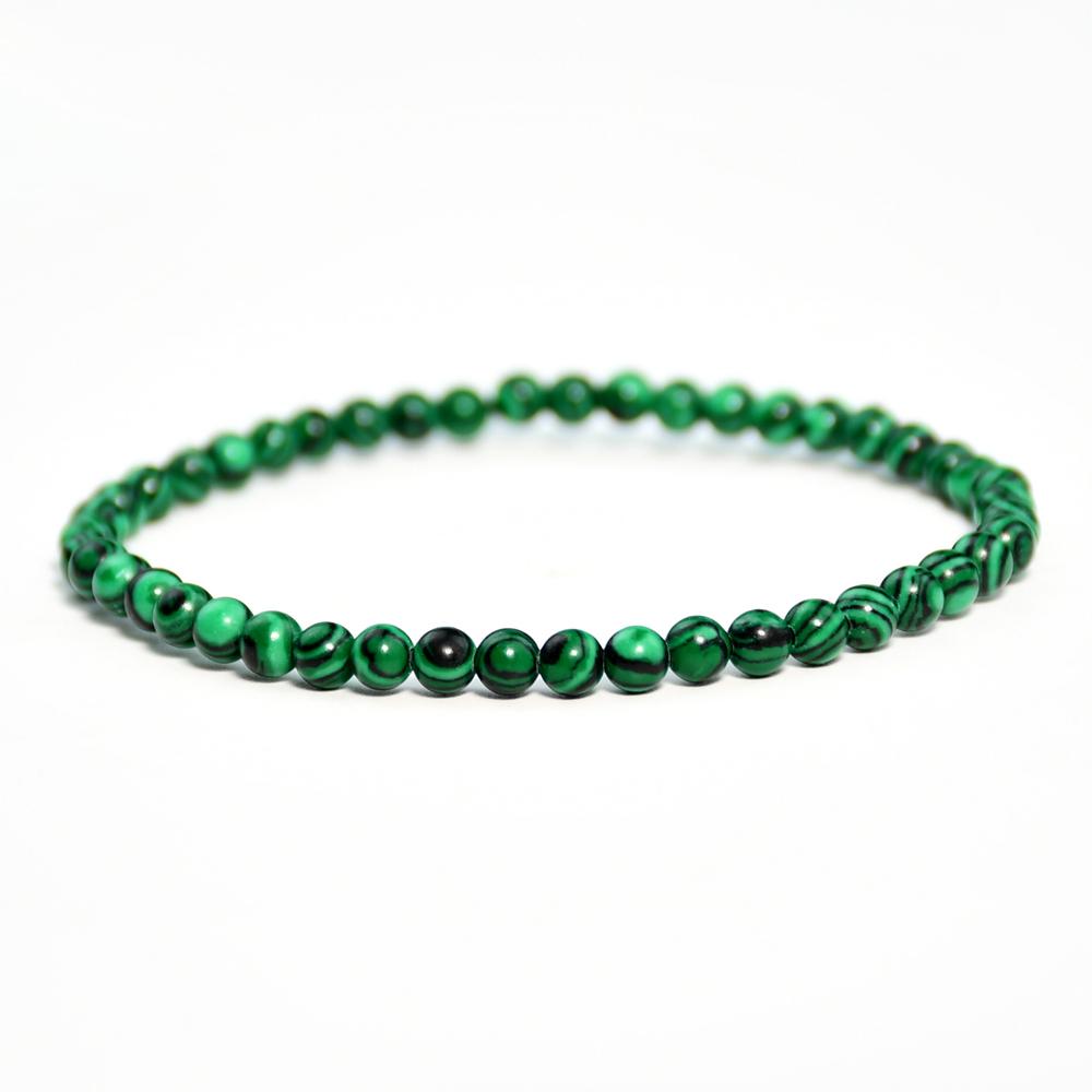 

Natural Green Malachite Stone Bracelet 4/6/8/10mm Handmade Round Beads Bracelets Women s Fashion Summer Vacation Zircon
