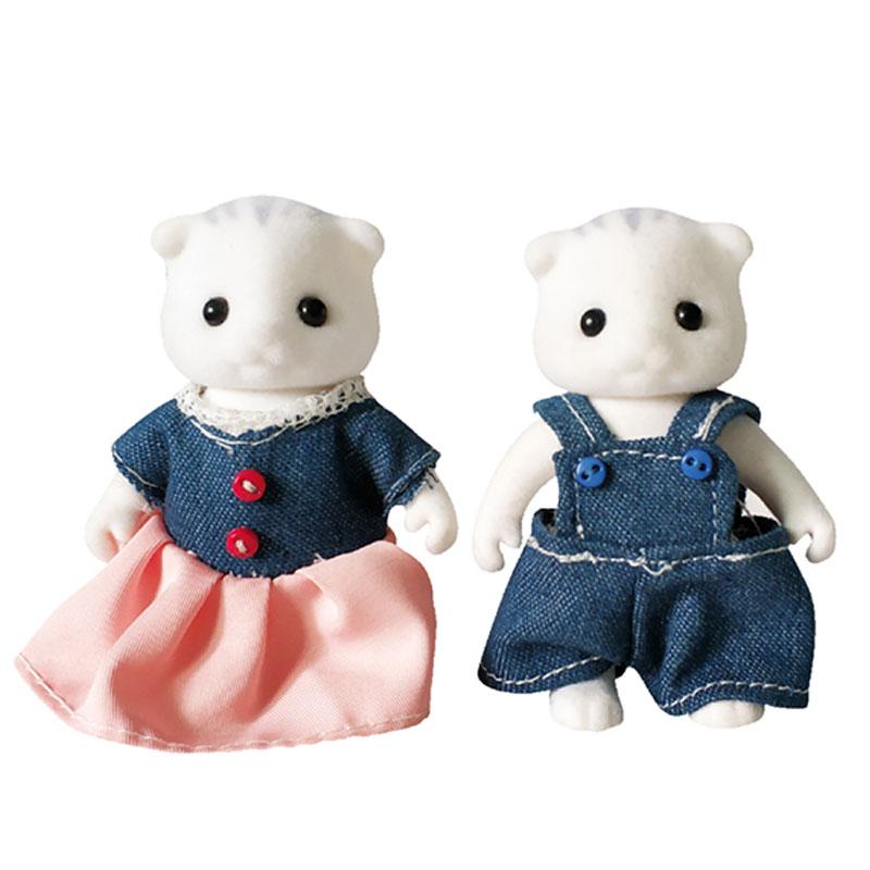 Forest Family Reindeer Rabbit Panda Animal Simulation Dollhouse Furniture Toy Set House Accessories Christmas Gifts