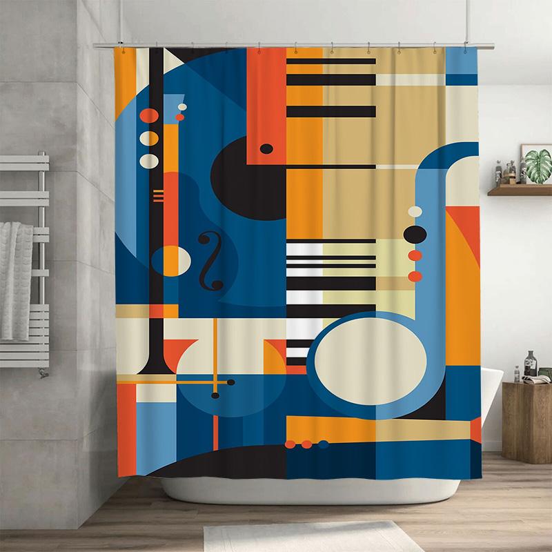 Modern Abstract Art Shower Curtain with Vibrant Colors for Bathroom Decor Perfect Gift Idea 90x180cm