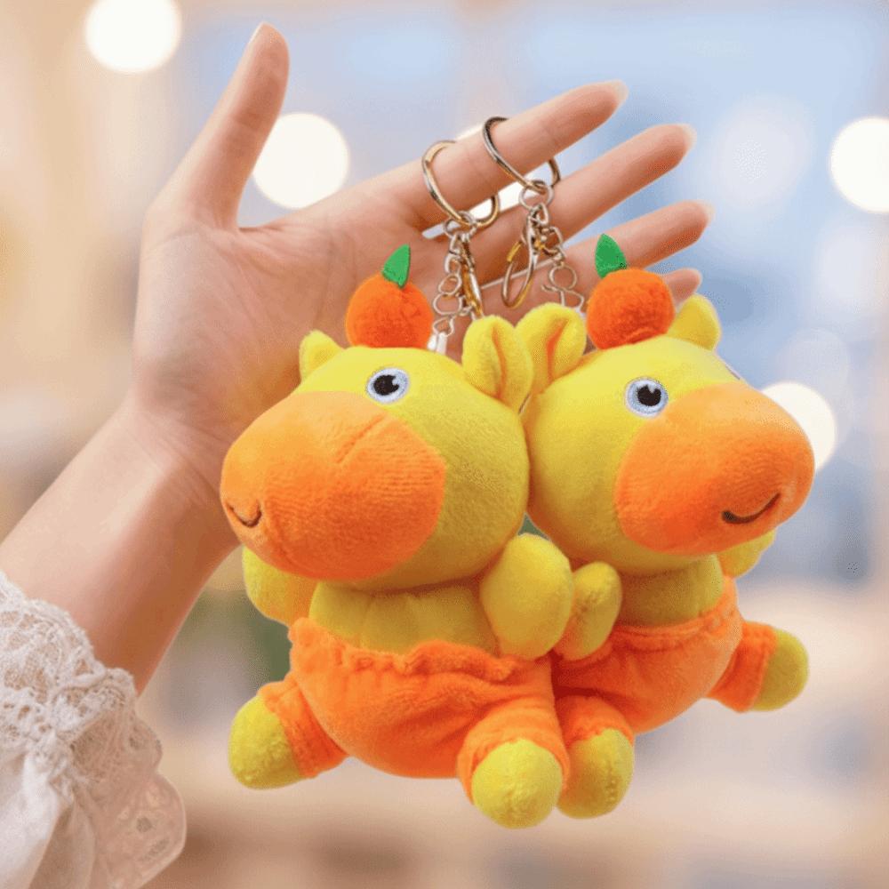 Cute Capybara Lulu Plush Keychain Lovely Dolphin LULU Plush Doll Stuffed Animal Key Ring  Kids Toy