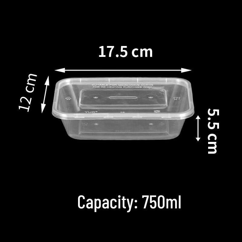 Disposable Square Takeout Food Containers (300 Sets)