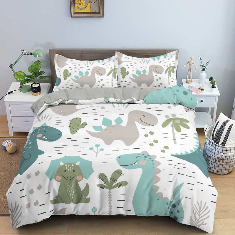 Comforter Cartoon Dinosaur Animal Bedding Set 3D Print Comforter For Kids Girl Boy Bedroom Double Single Size