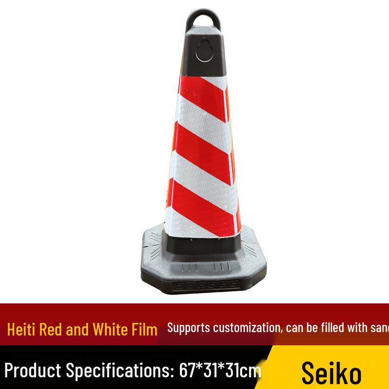 Reflective Plastic Traffic Cone - No Parking Warning Barrier Roadblock