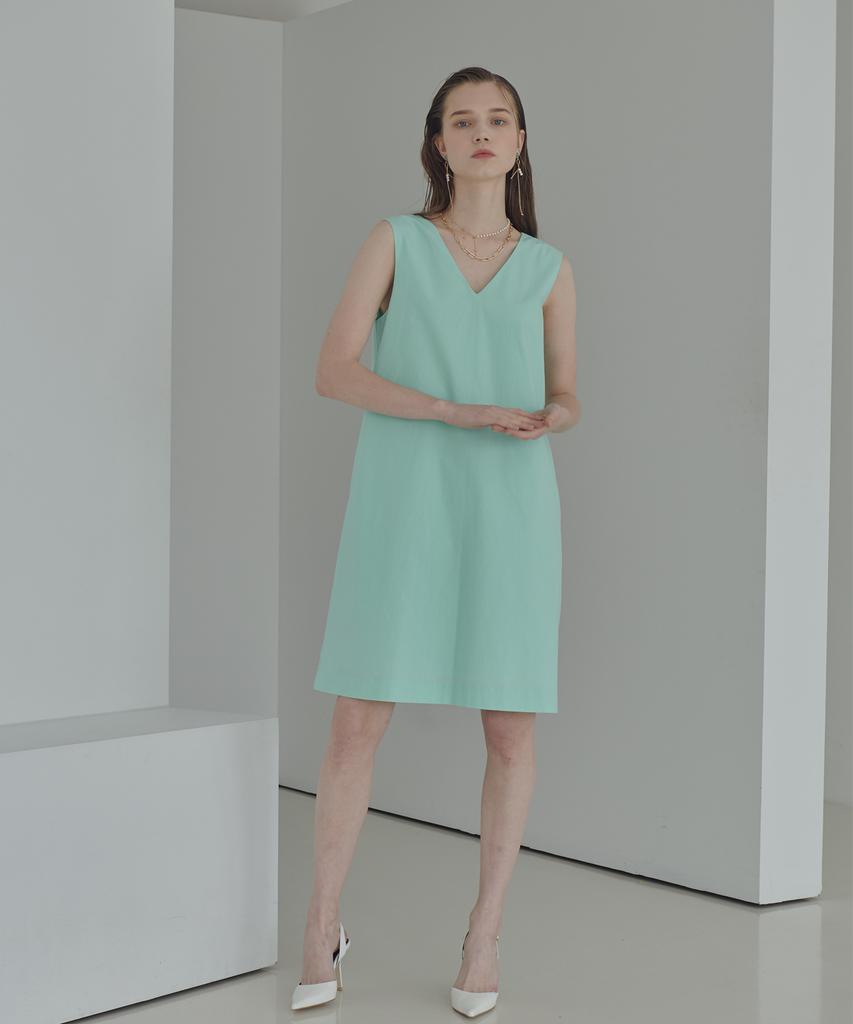 Ossi Bio-Washed Cotton Bustier Mint Dress