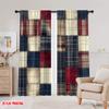 2D Flat Printing 2pcs Curtains Plaid Pattern1 Machine Washable Polyester  Without Electricity Spring Party & Holiday Decor