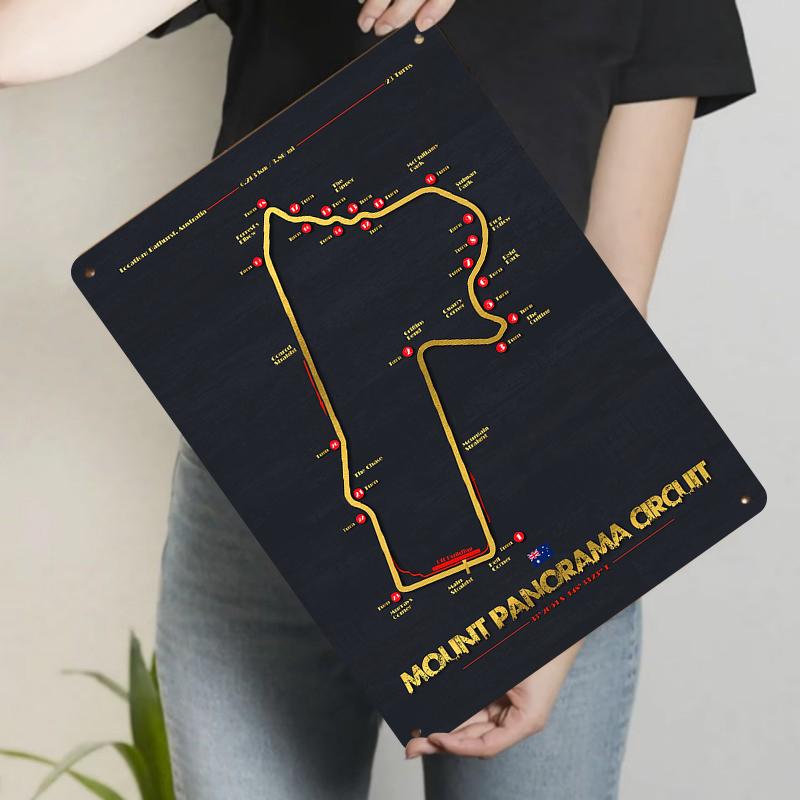 

Mount Panorama Circuit Bathurst Australia km Turns Racing Track Metal Wall Art Decor 20x30cm（7.8x11.8inch）