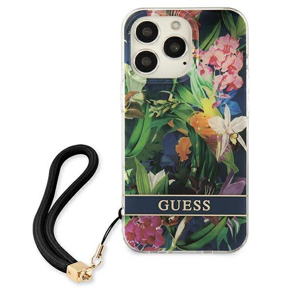 Guess Guhcp13Xhflsb Iphone 13 Pro Max6,7 Niebieski/Blue Hardcase Flower Strap