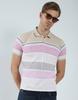 MONTE CARLO Mens Striped Collar Neck T-Shirt