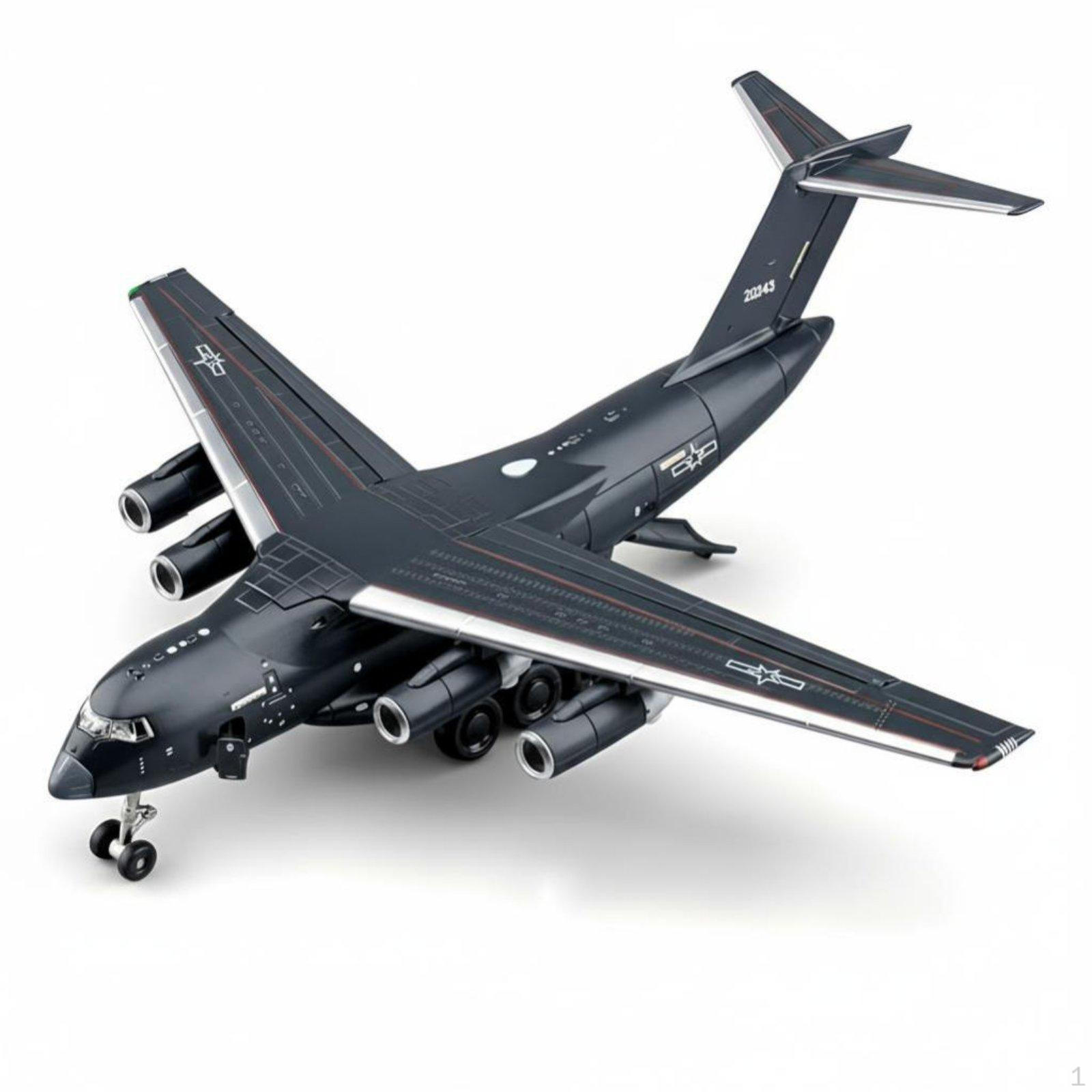 Scale Alloy Transport Aircraft Model, Military Simulation Plane, Movable Parts, Kids Toy