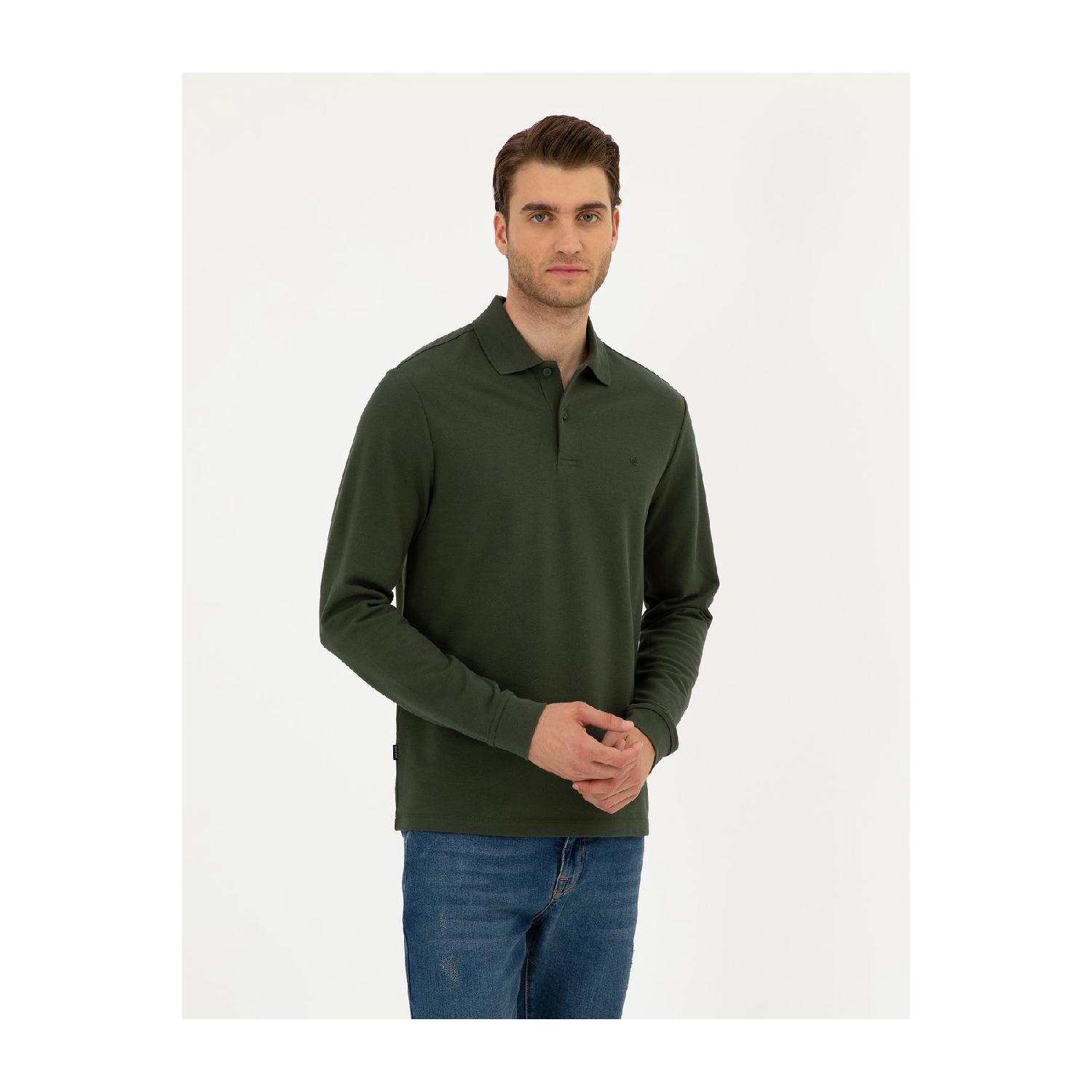 

Dark Green Slim Fit Basic Sweatshirt 50294438-vr079 S чёрный