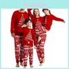 Christmas Santa Claus Matching Family Pajamas European And American Style Cartoon Print Cotton Blend