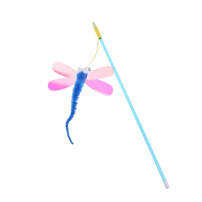 

Кошачья палочка-дразнилка с блестками и большими глазами, Игрушка для кошек «Стрекоза», Интерактивная палочка-дразнилка синий