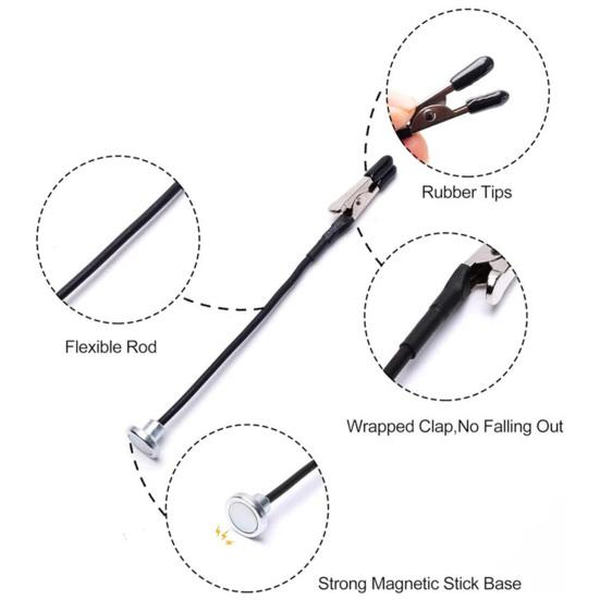 1 Set Magnetic Helping Hands Soldering Station with 12 Magnetic Bendable Clips Heavy Duty Steel Box Soldering Model Painting PCB Holder