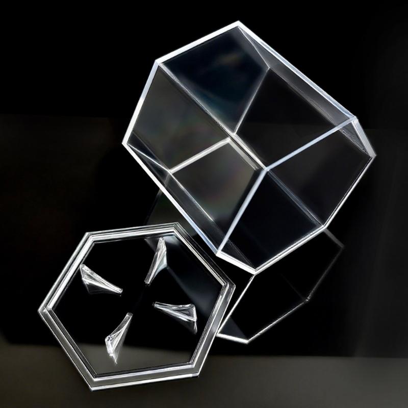 Acrylic Baseball Display Case Clear Baseball Holder Display Box Hexagonal Display Holder Dustproof Baseball Case