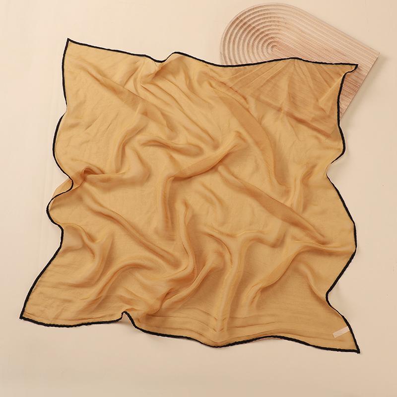 

Однотонный носовой платок, шелковые шейные шарфы для женщин, 70x70 см, маленькие шали и накидки, бандана, платки на голову 70x70cm жёлтый